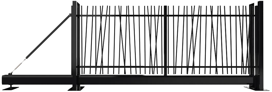 Exemple d'un portail coulissant à barreaux